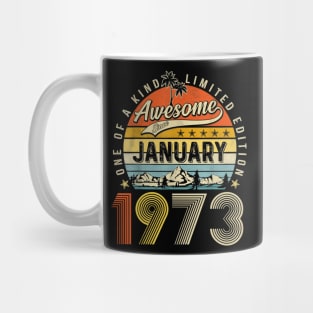 Awesome Since January 1973 Vintage 50th Birthday Mug